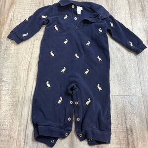 Ralph Lauren Blue Yellow Pelican One Piece Outfit 9m